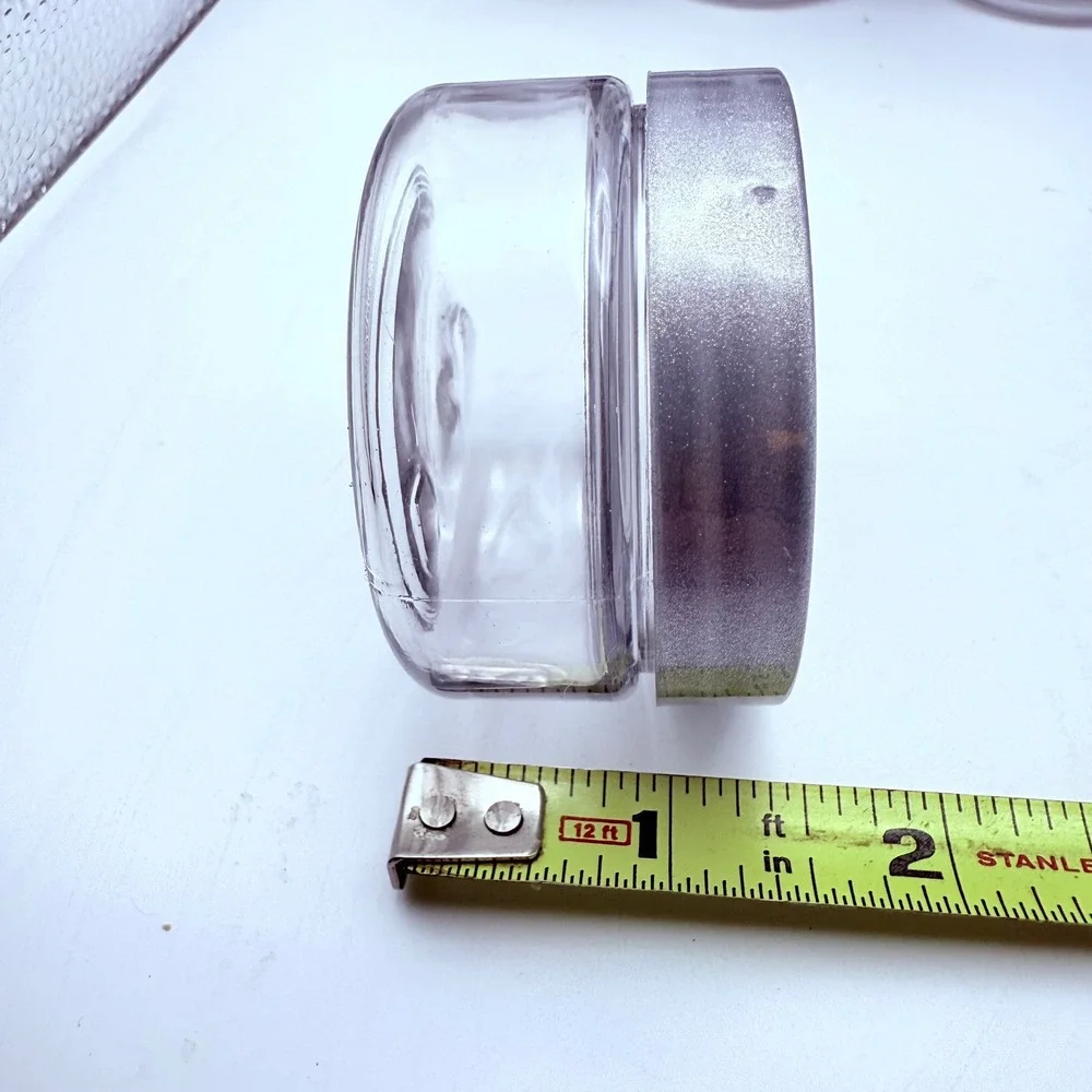 20 Small 2oz Clear Jars with Silver Lids Sample Containers Cosmetics Travel Size